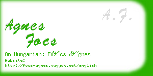 agnes focs business card